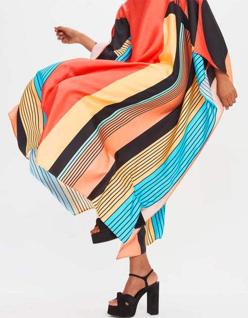 Peach Fancy Soft Satin Silk Kaftan multi color kaftan Online